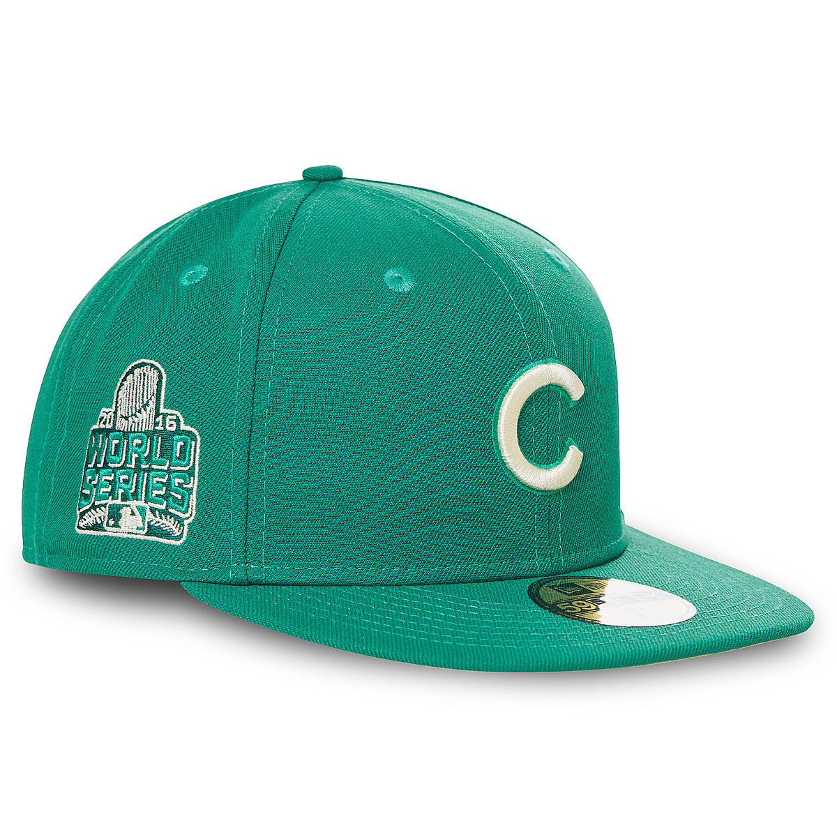 Kelly Green Chicago Cubs Soft Yellow Bottom 2016 World Series Side Patch New Era Fitted