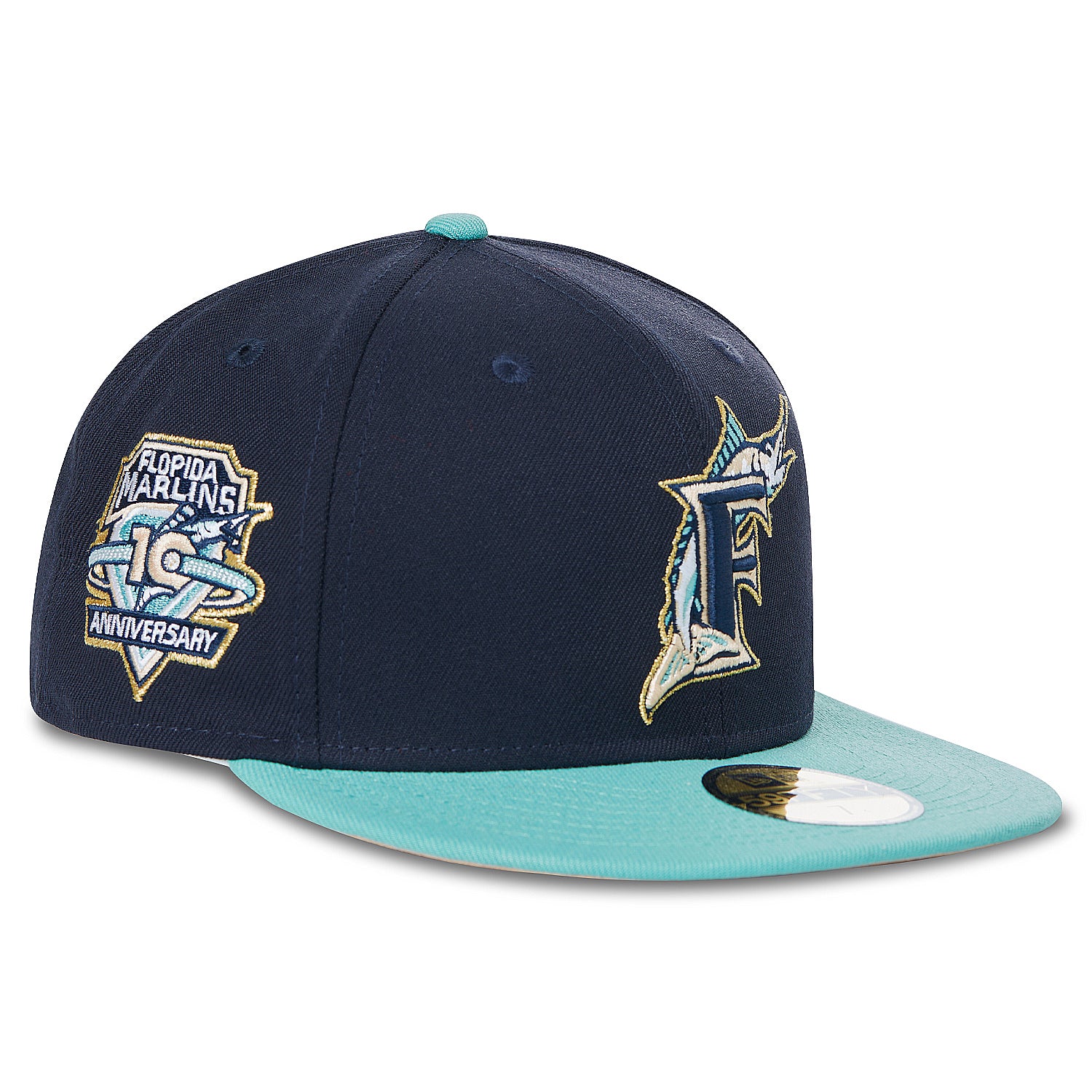 59Fifty Florida Marlins 10th Anniversary World Series Patch Hat Two Tone