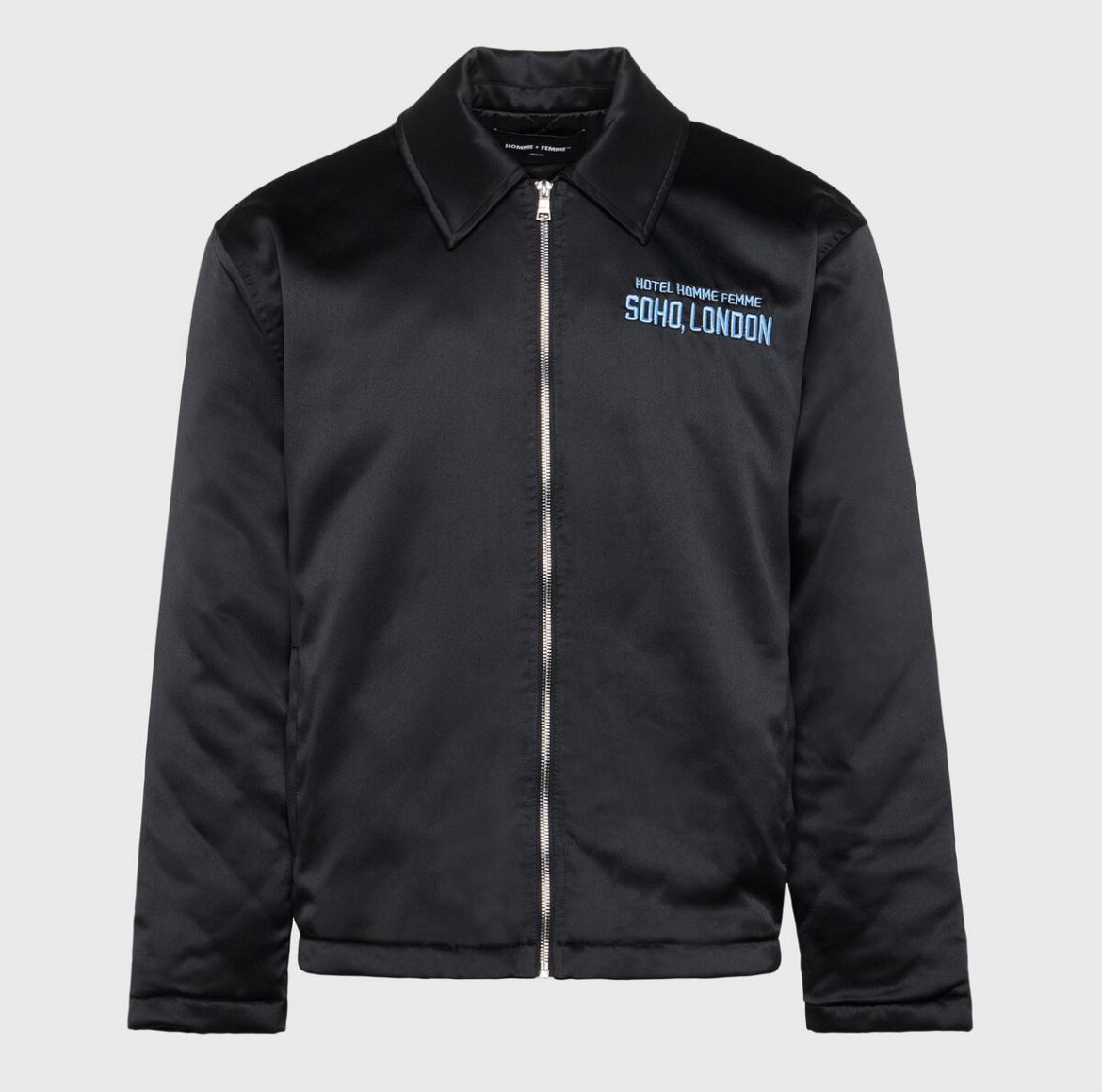 London Satin Jacket Black