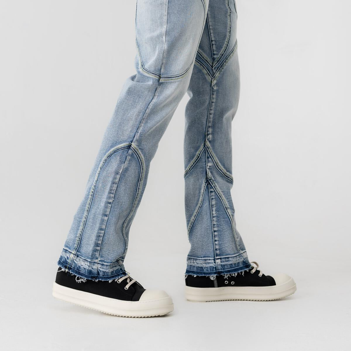 Double R" washed indigo denim