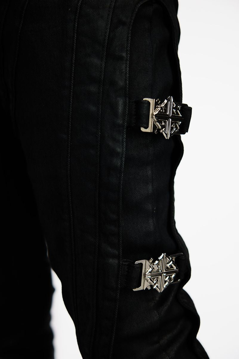 Obsidian Black Buckle Denim