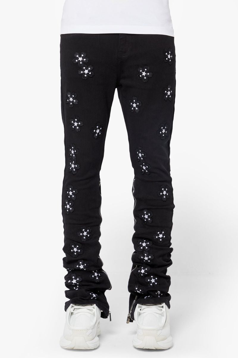 Obsidian Black Blossom Denim