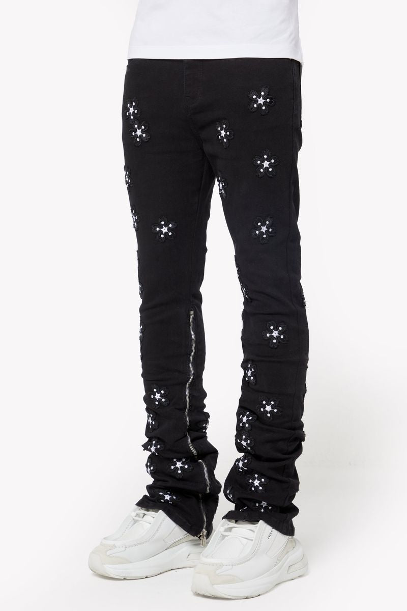 Obsidian Black Blossom Denim