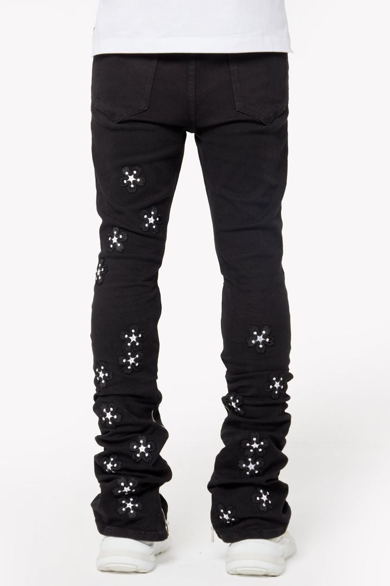 Obsidian Black Blossom Denim