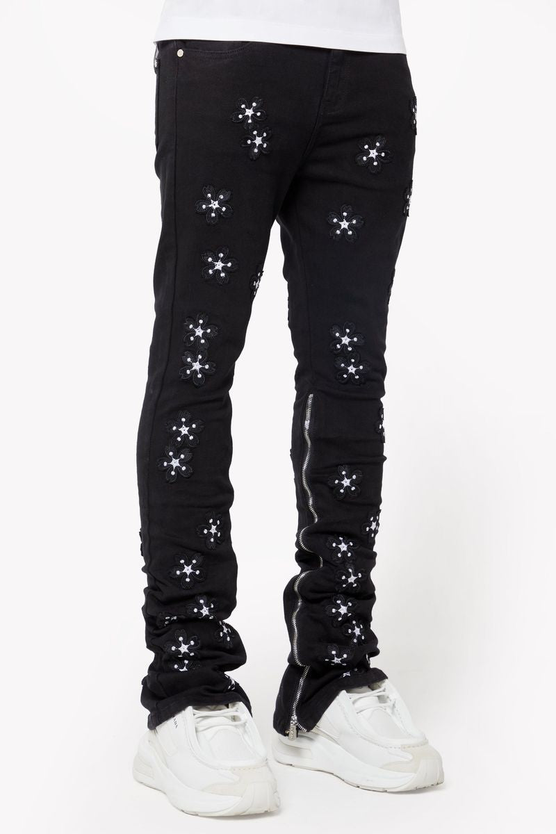 Obsidian Black Blossom Denim