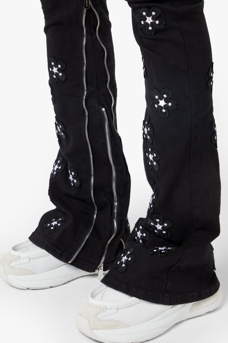 Obsidian Black Blossom Denim