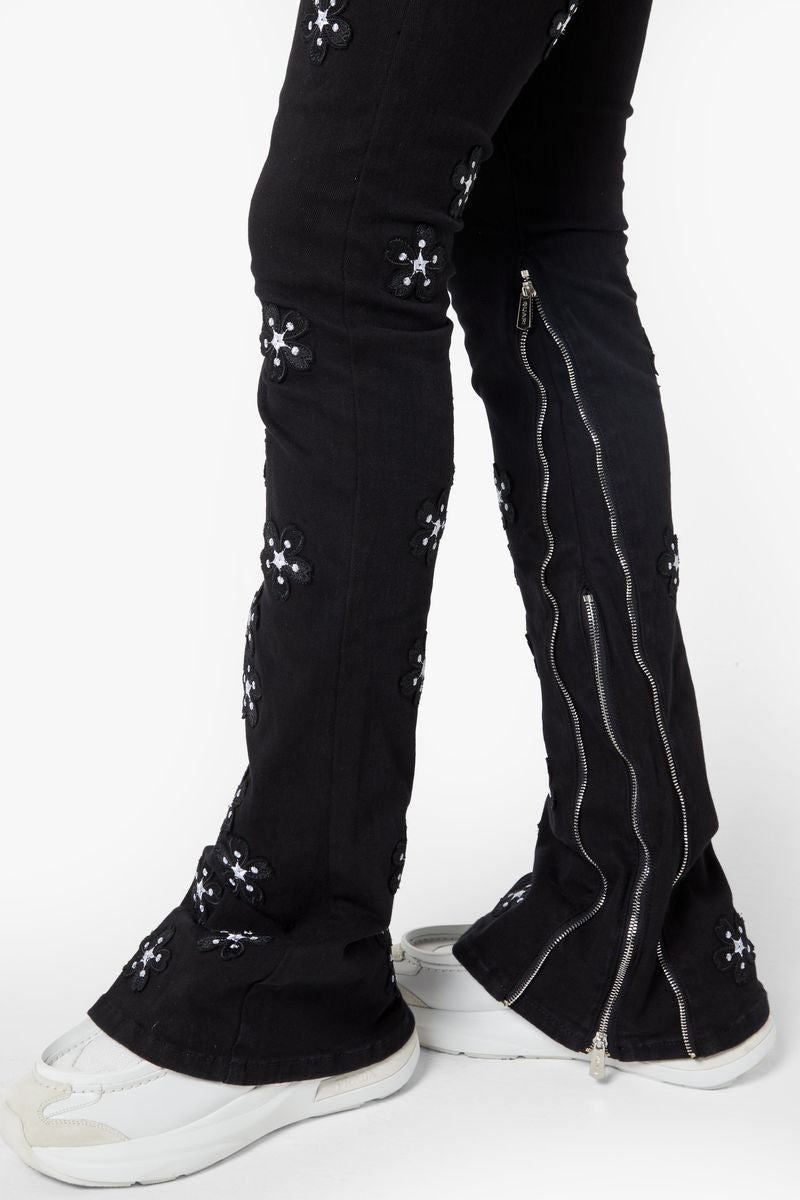 Obsidian Black Blossom Denim