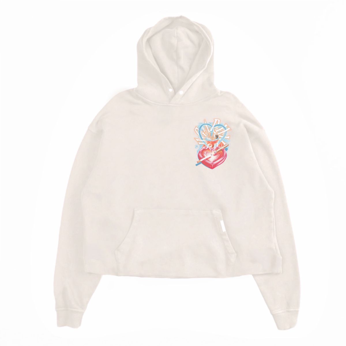 FALLEN” CROPPED HOODIE (CREAM VINTAGE)