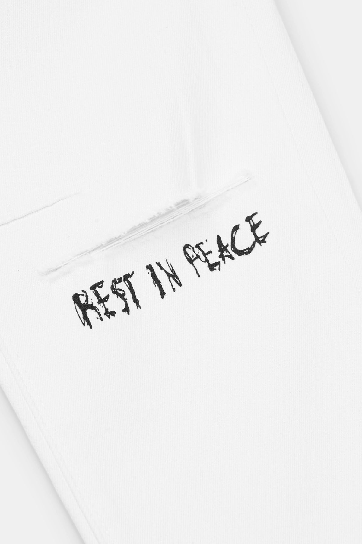 BRYANT SKINNY JEAN | WHITE REST IN PEACE
