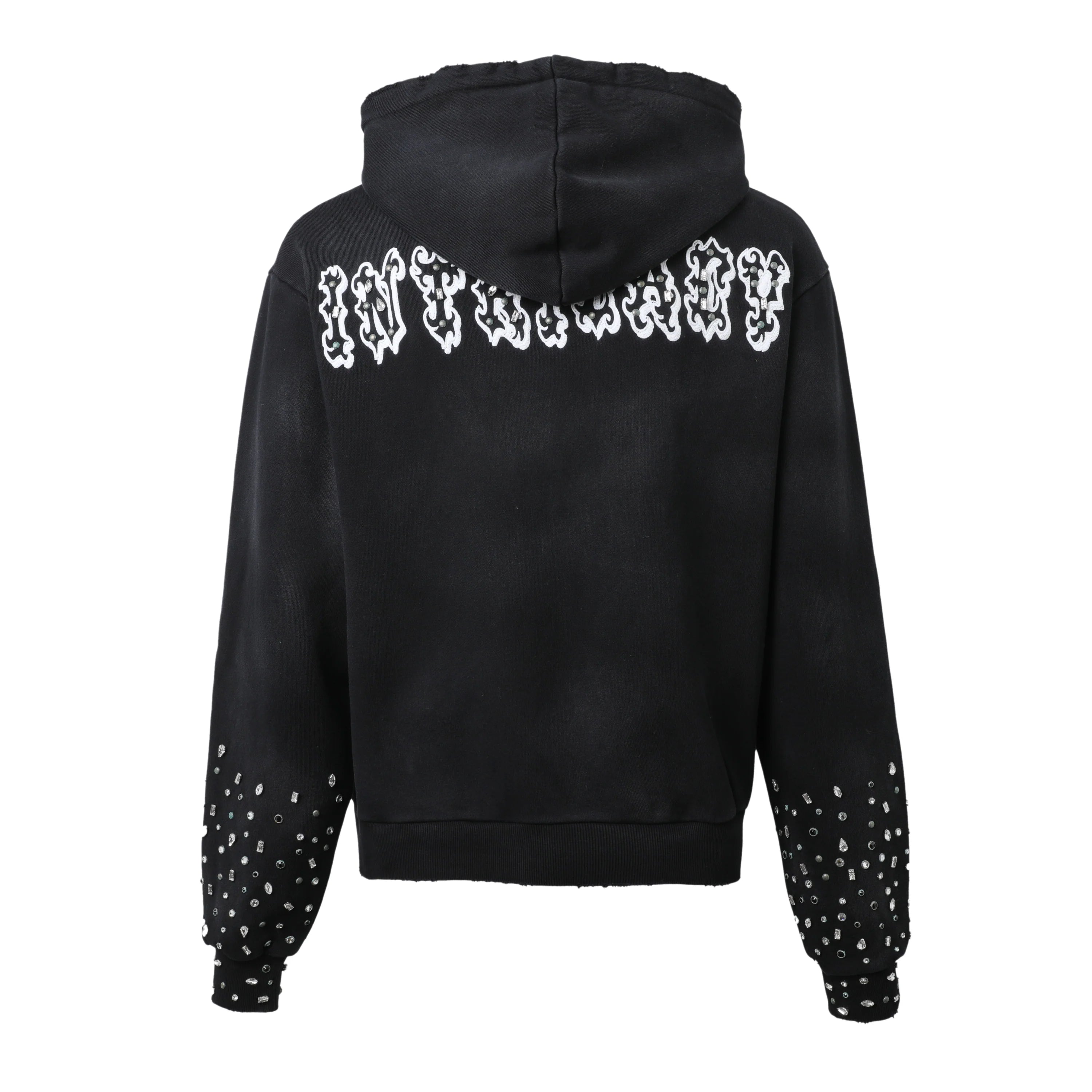 Washed Black Patch Zip Up Sweatsuit