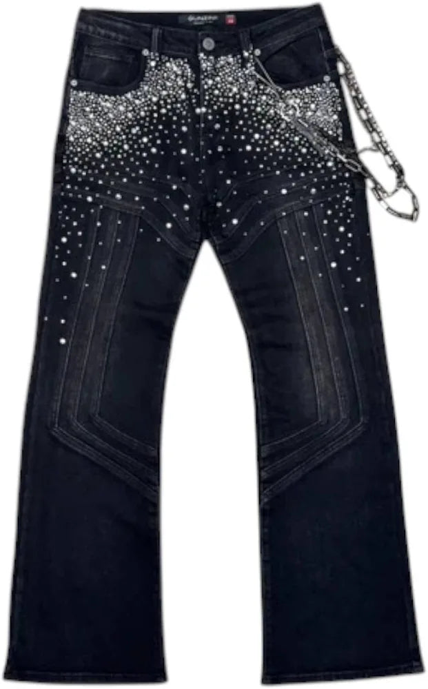 GUNZINII Rhinestone Baggy Denim