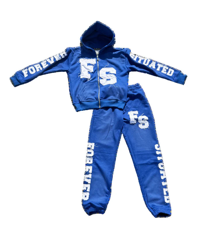 FOREVER SITUATED SWEATSUIT | ROYAL
