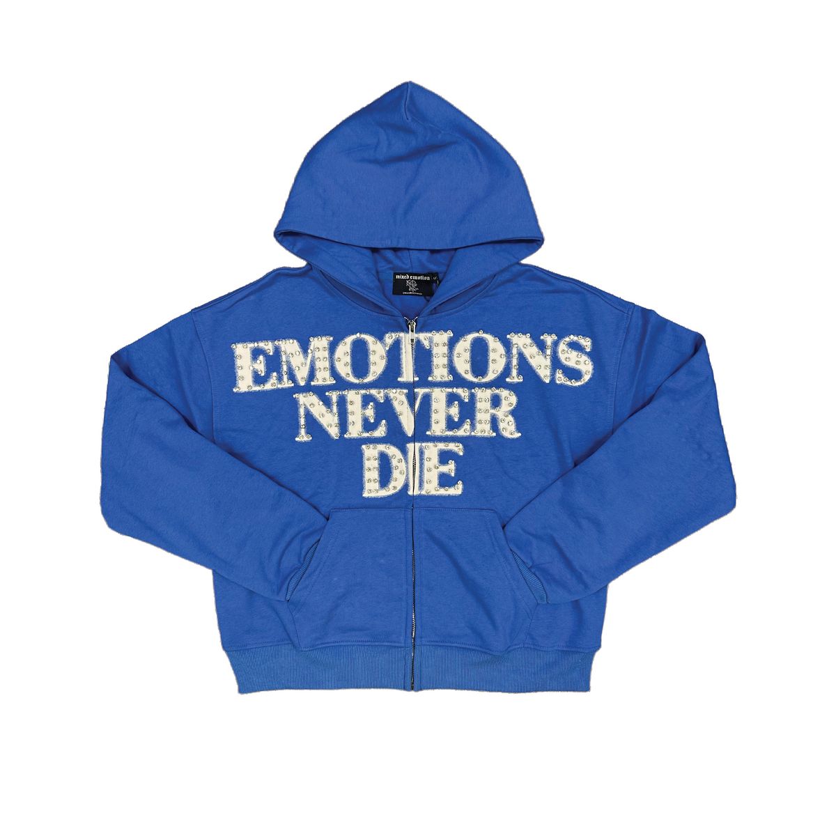 Blue "End" Rhinestone Hoodie