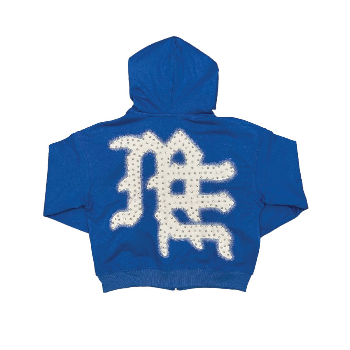 Blue "End" Rhinestone Hoodie