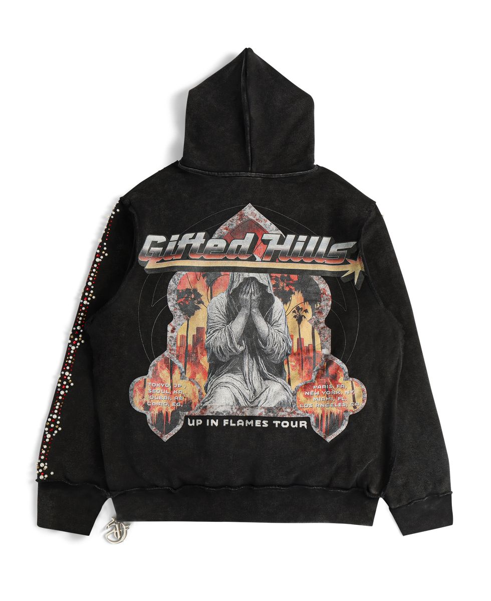 FLAME TOURS BLK HOODY
