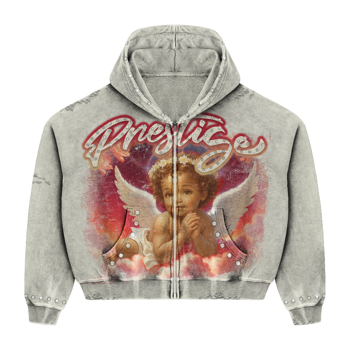 Red Angel Hoodie | Grey