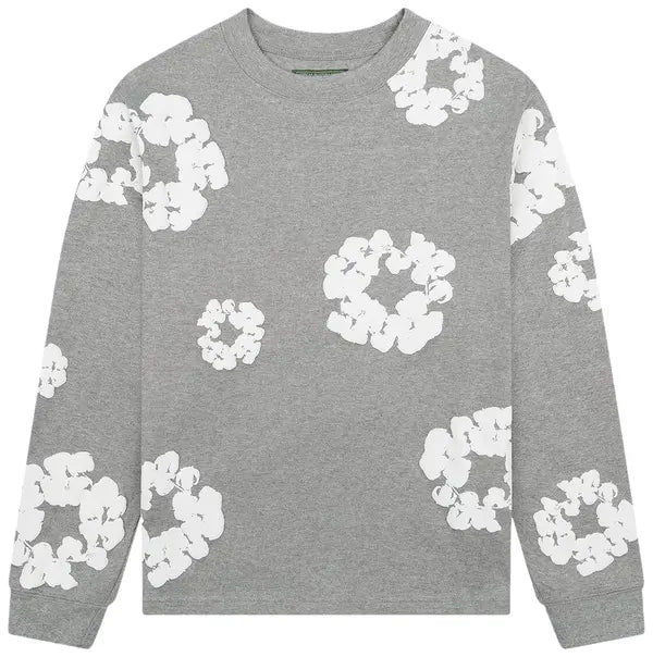 Denim Tears Long-Sleeve Wreath Tee 'Grey