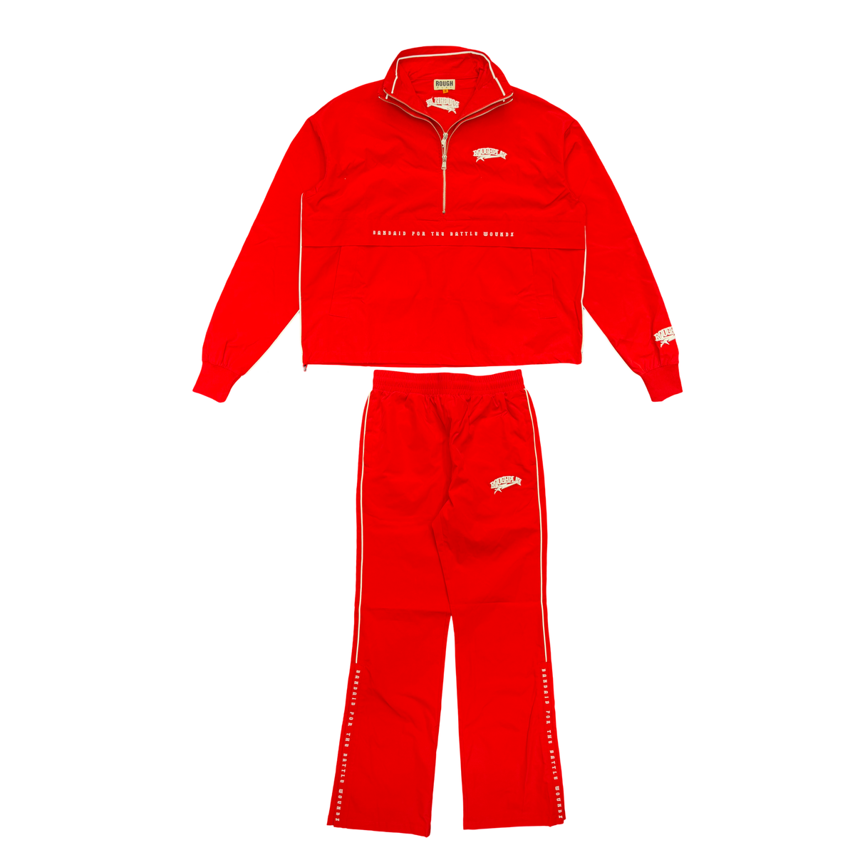 RED QUATER ZIP SET