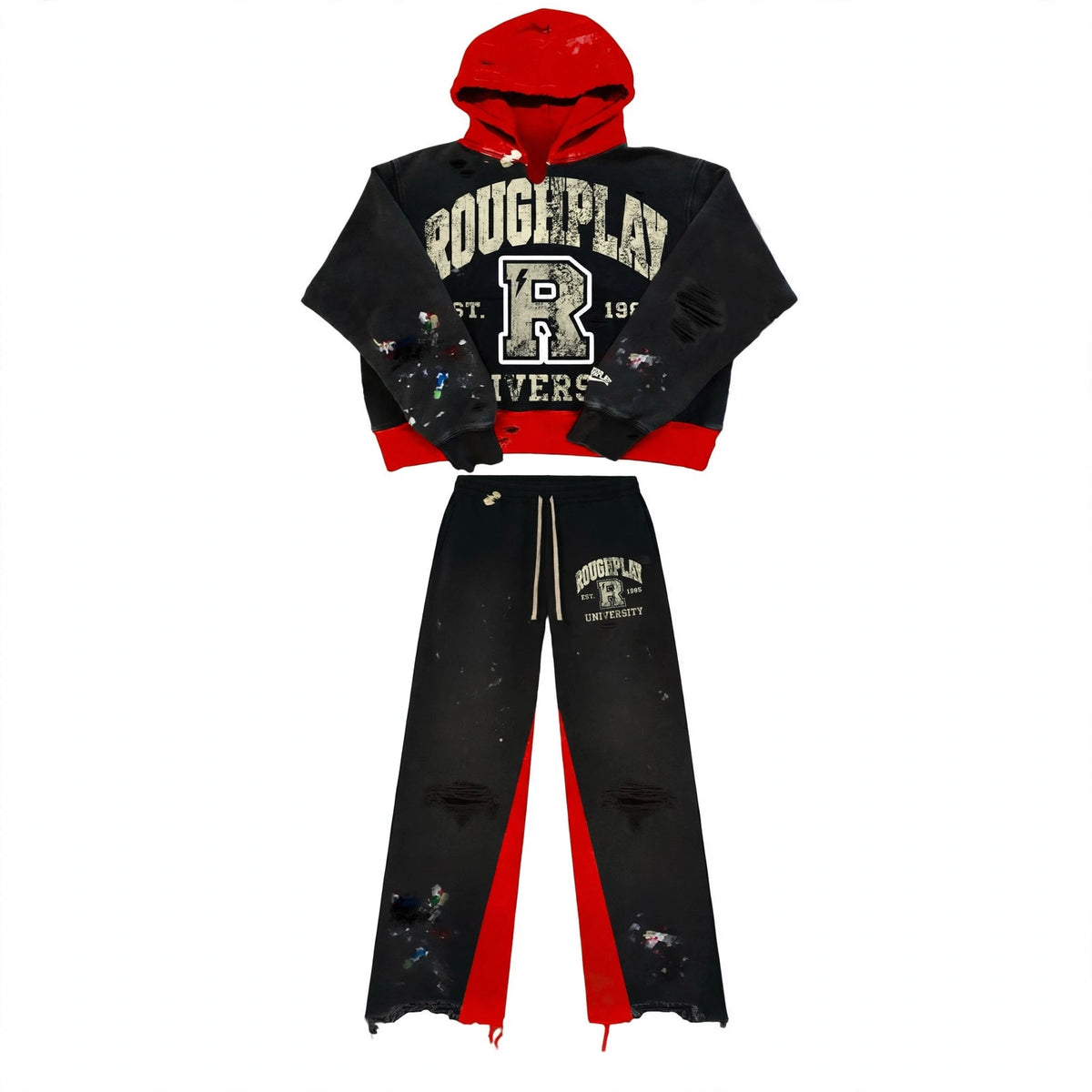 BLACK AND RED TWO TONE SET
