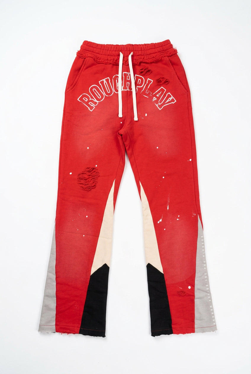 RED FLARE SWEATPANTS