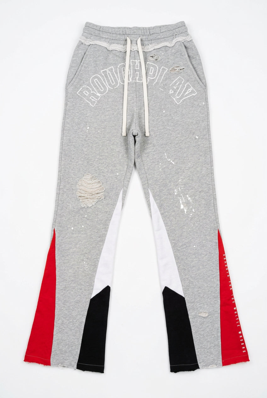 FLARE SWEATPANTS GREY BLACK RED
