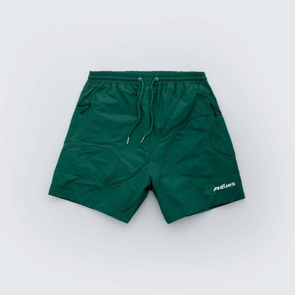 Green "Linear" Premium Nylon Shorts