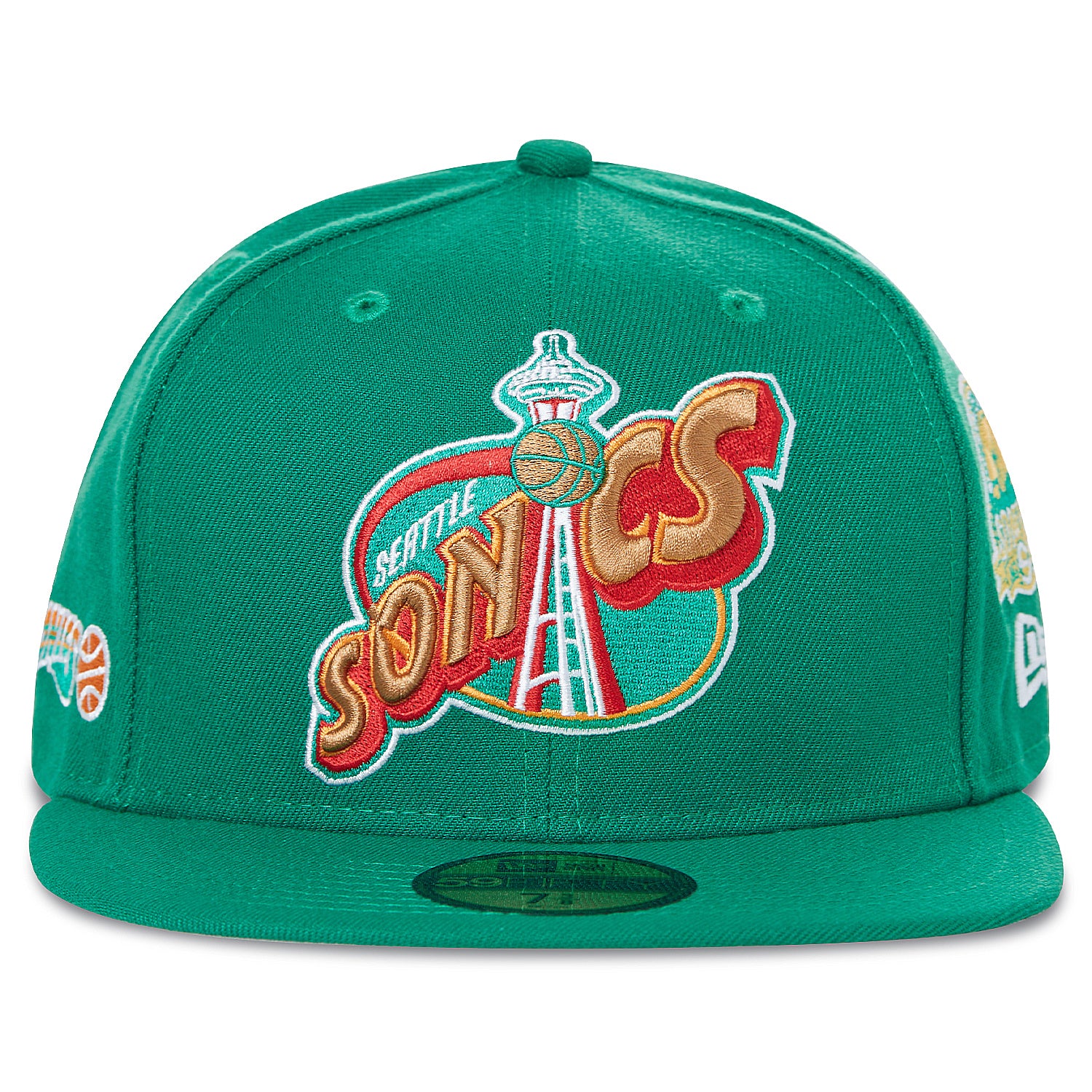 Seattle Sonics Custom New Era Supersonics Green Red Fitted Cap Hat 59Fifty