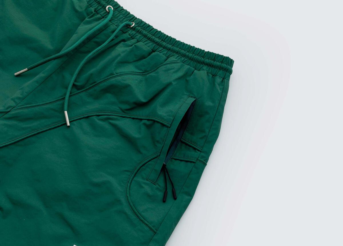 Green "Linear" Premium Nylon Shorts