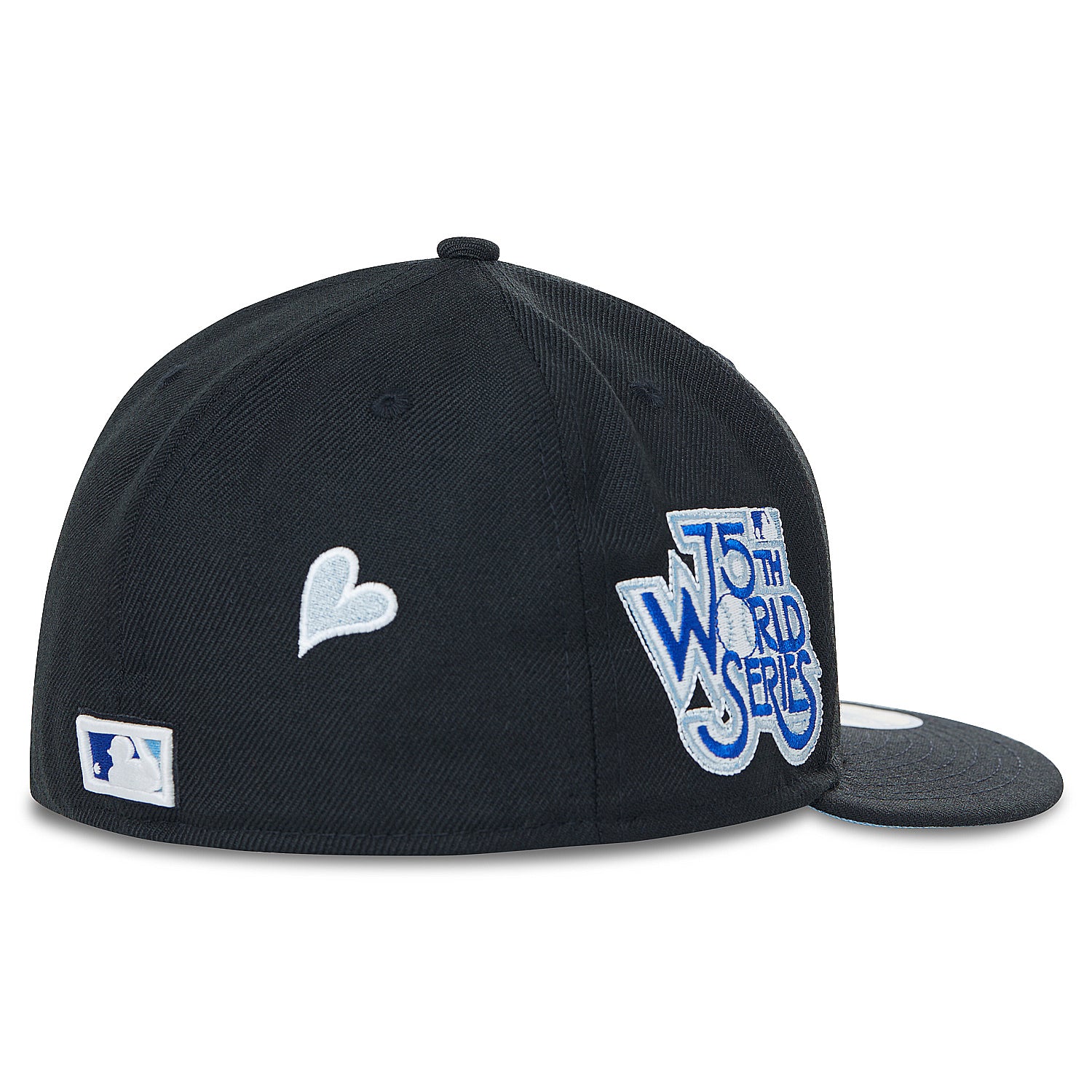 New Era Black Los Angeles Dodgers, 59FIFTY Fitted with sky Blue Rose Team, 75th World