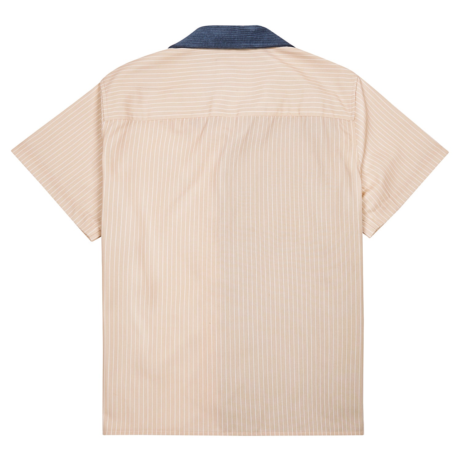 Paneled Corduroy Striped Shirt Navy