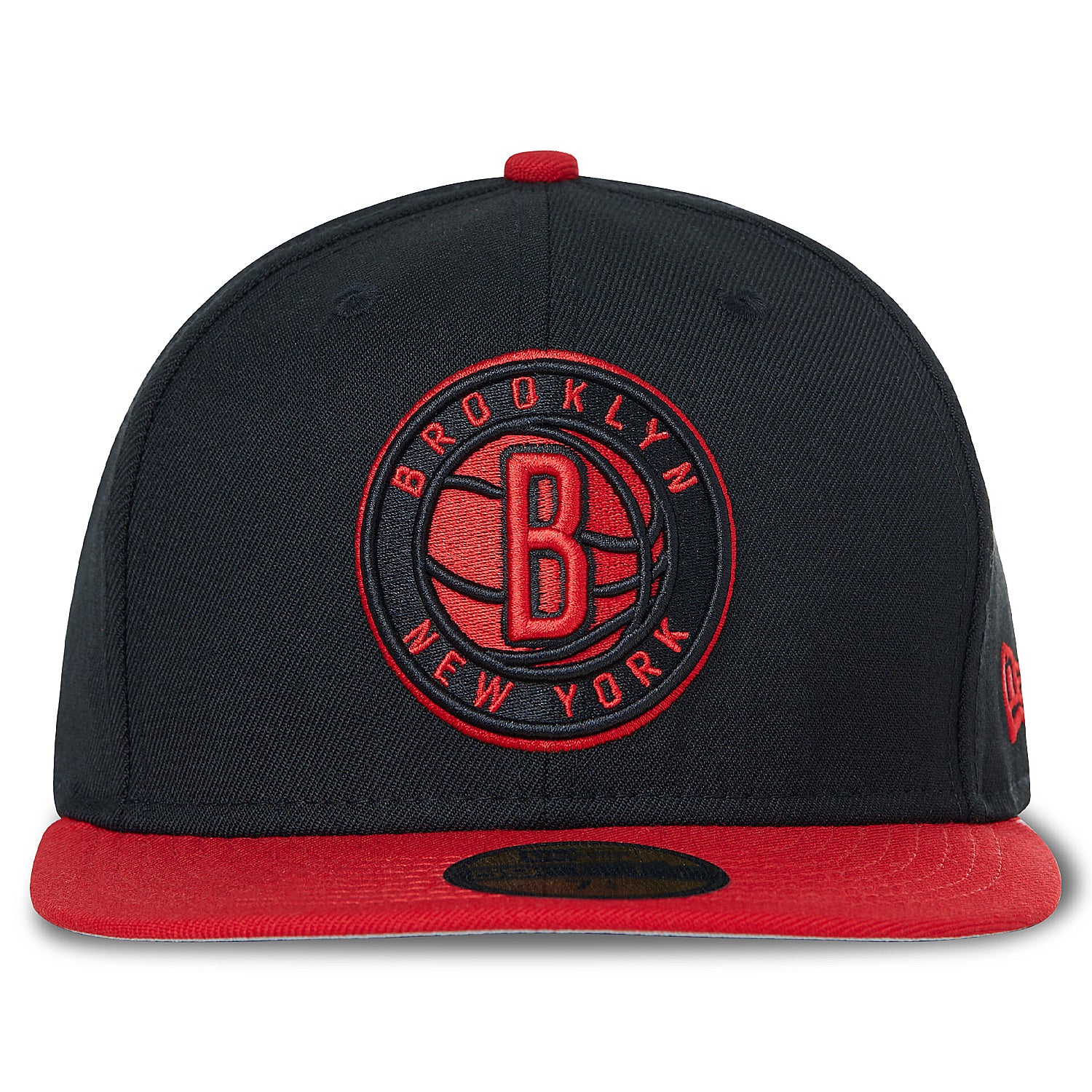 Brooklyn Nets Black Cap Red Visor New Era 59Fifty Fitted Cap