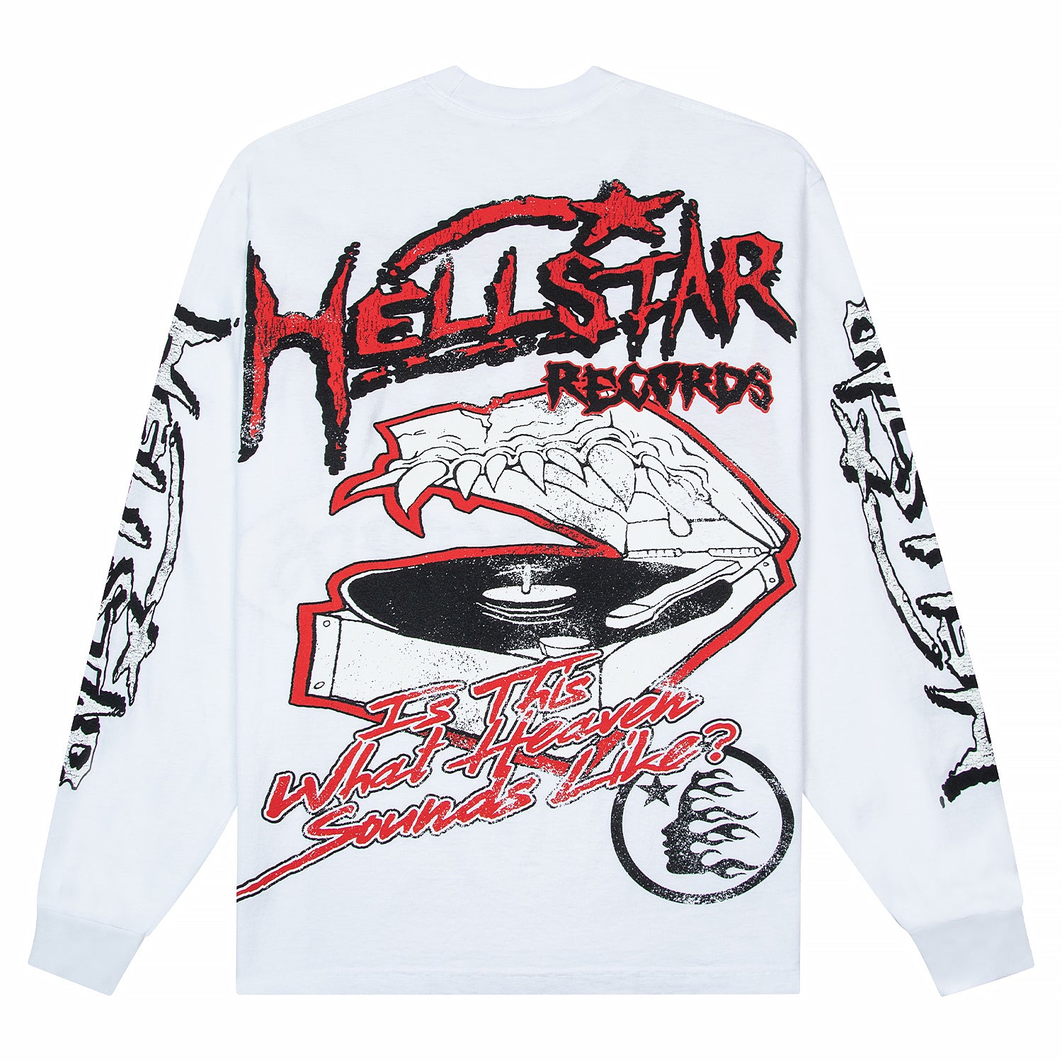 Hellstar studios Records Long sleeve Tee Shirt White