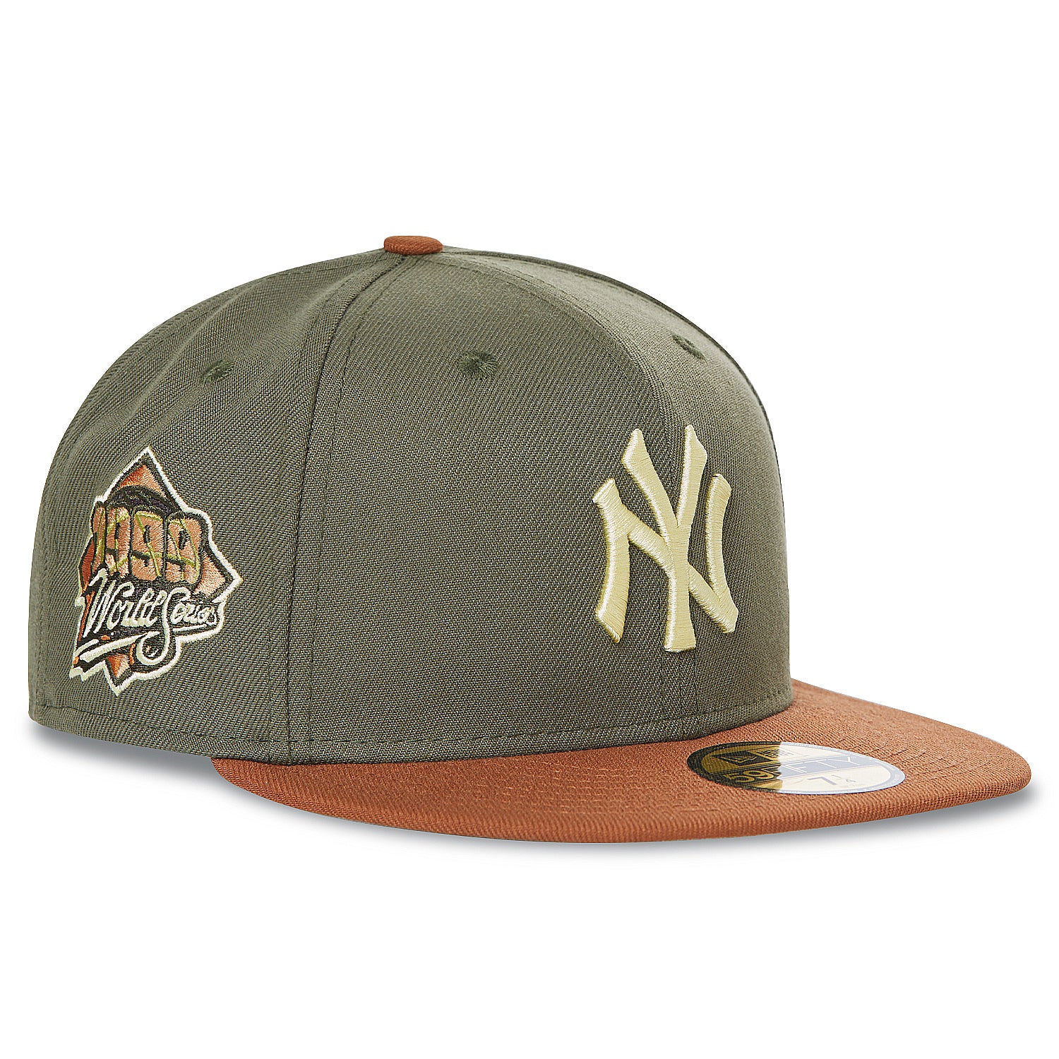 New Era New York Yankees World Series 1999 59Fifty Men's Fitted Hat Olive-Brown