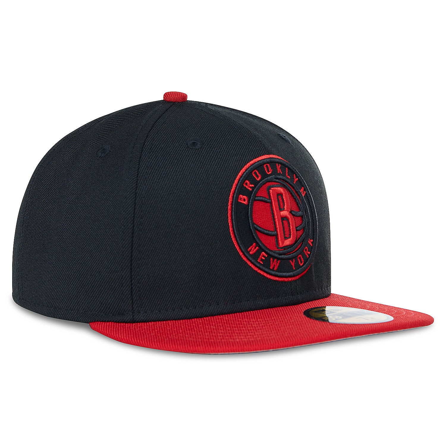 Brooklyn Nets Black Cap Red Visor New Era 59Fifty Fitted Cap