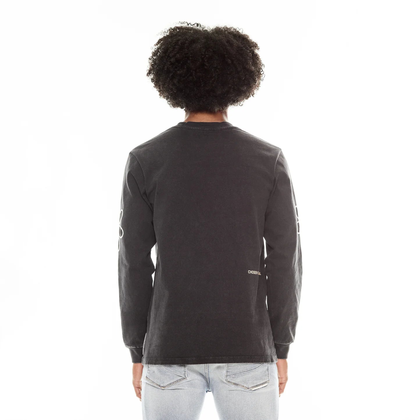 LONG SLEEVE CREW NECK TEE IN BLACK