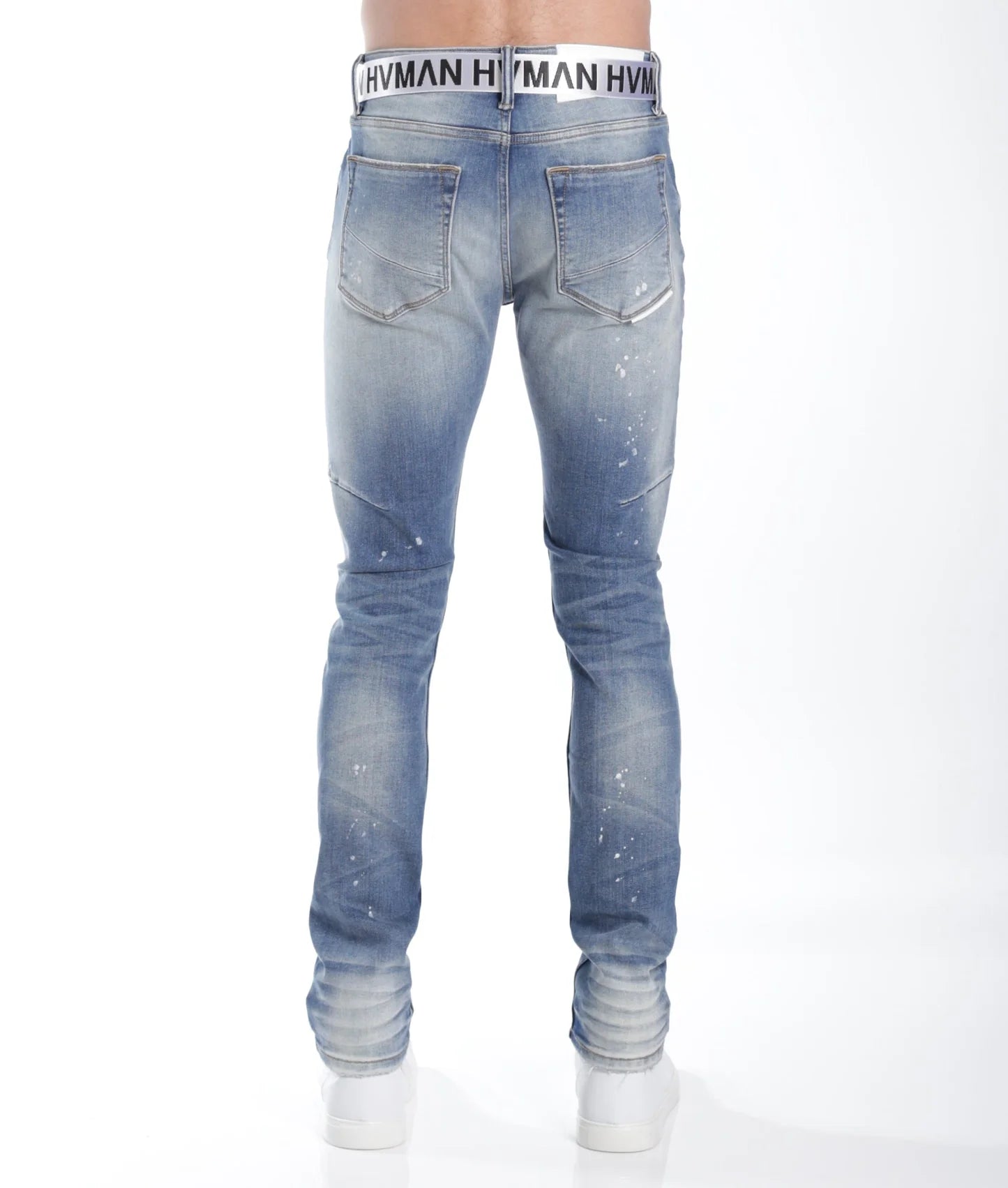 STRAT SUPER SKINNY FIT JEAN w/WHITE BELT IN LICHEN