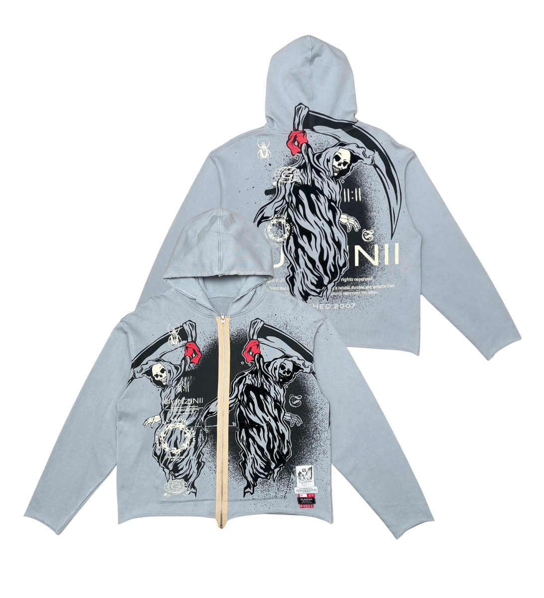 Angel Of Death Crop Top Zip-up Hoodie