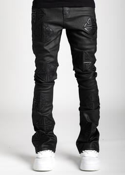 Obsidian Black Icon Stacked Denim