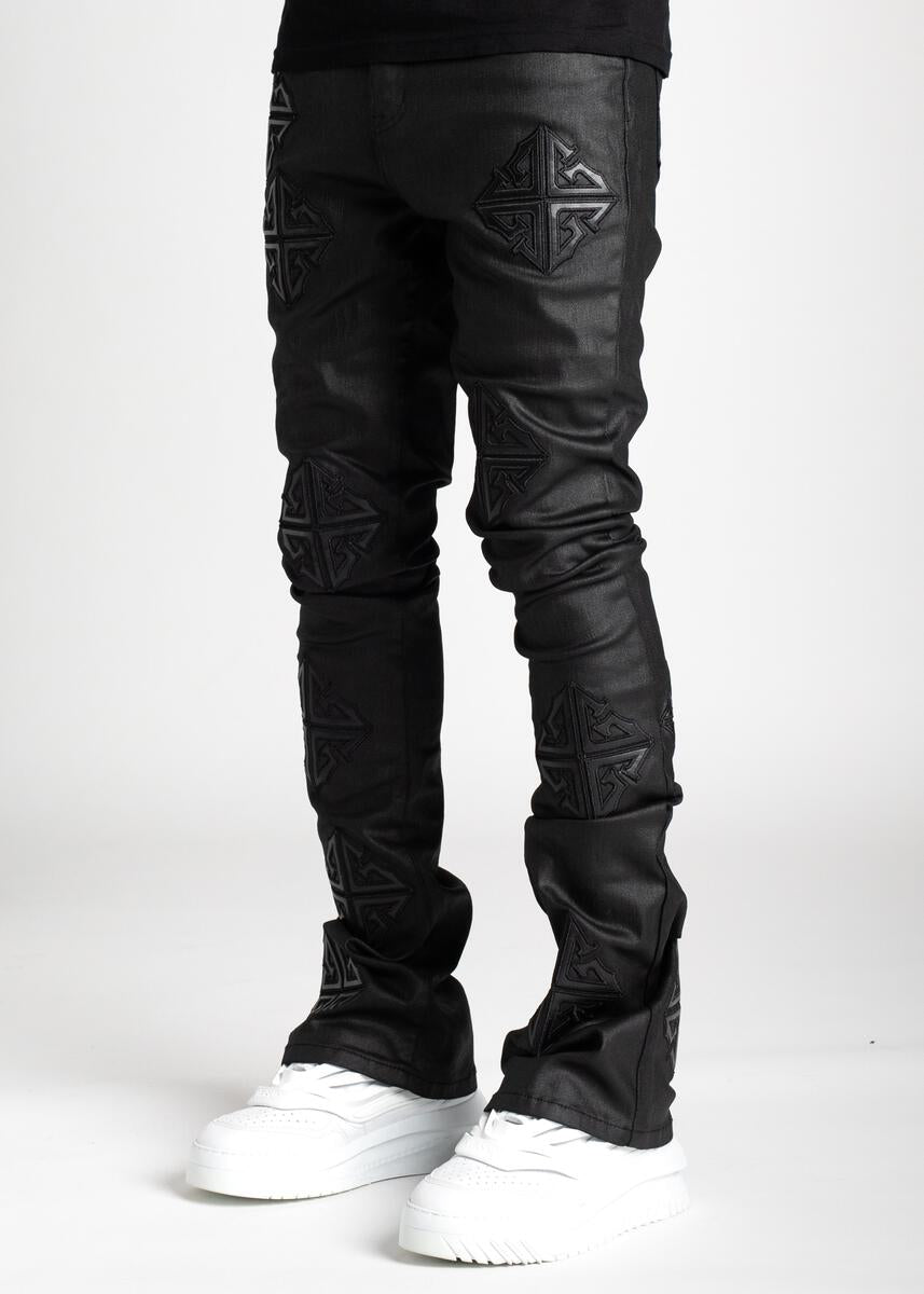 Obsidian Black Icon Stacked Denim