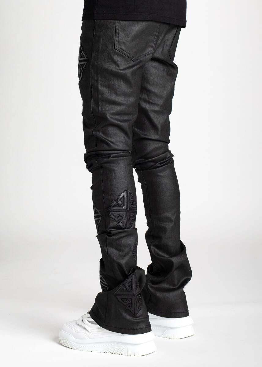 Obsidian Black Icon Stacked Denim