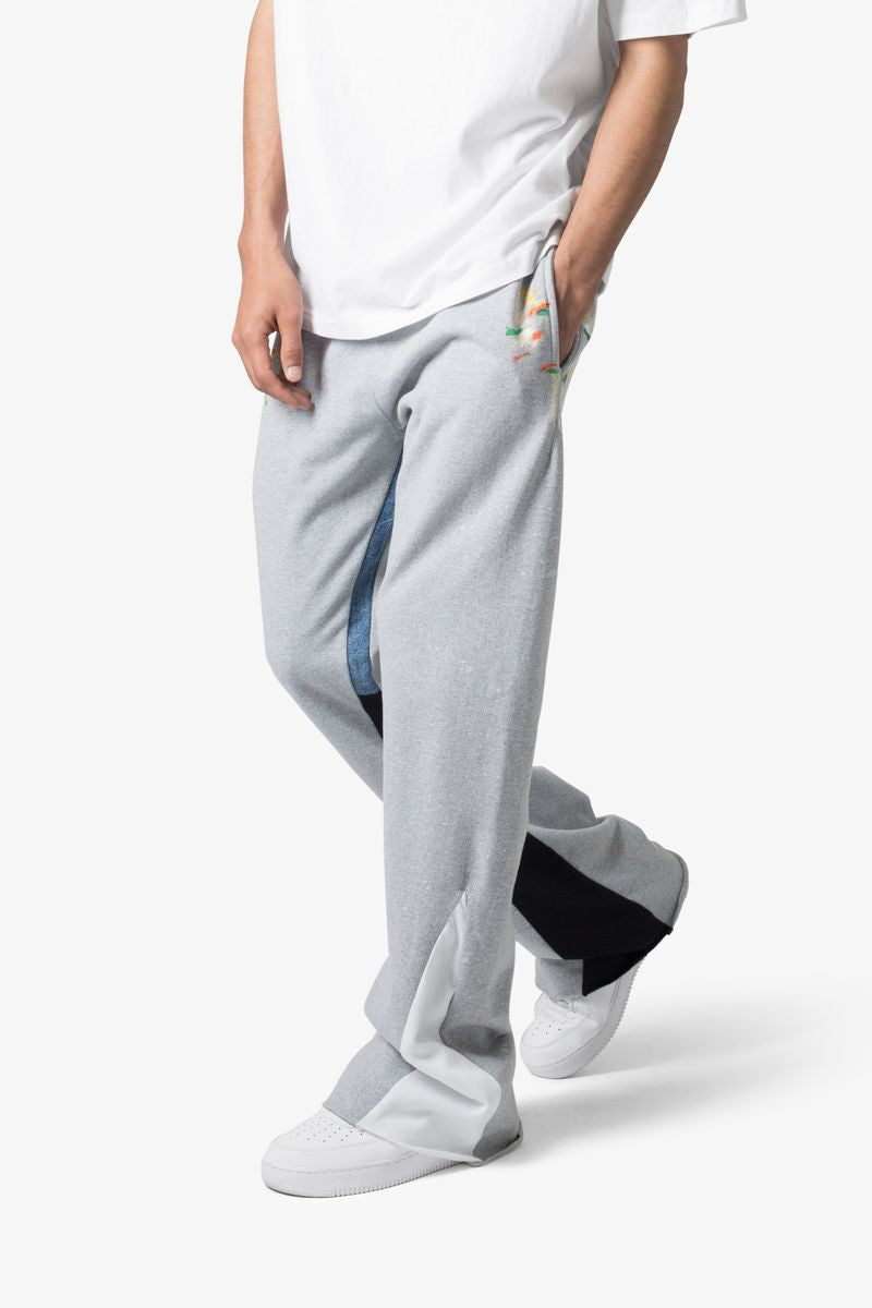 Contrast Bootcut Sweatpants - Grey