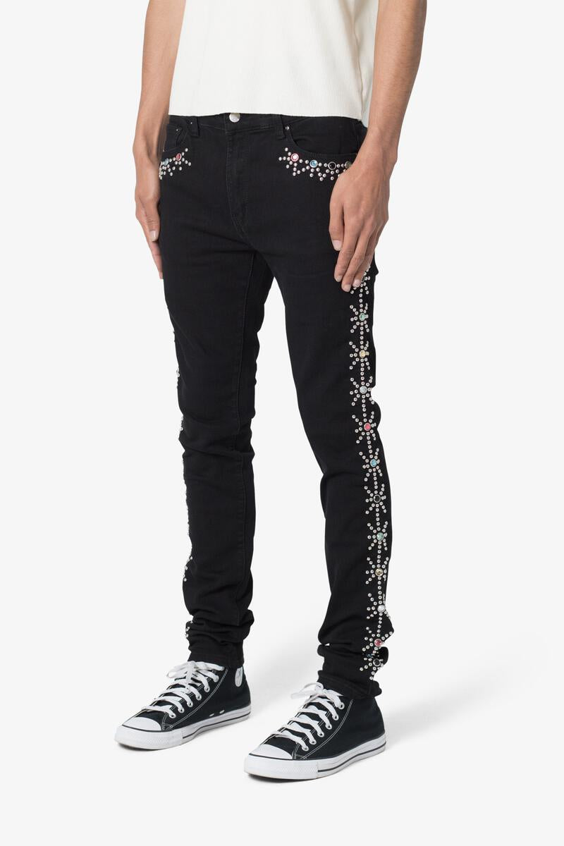 X620 Studded Skinny Denim - Black