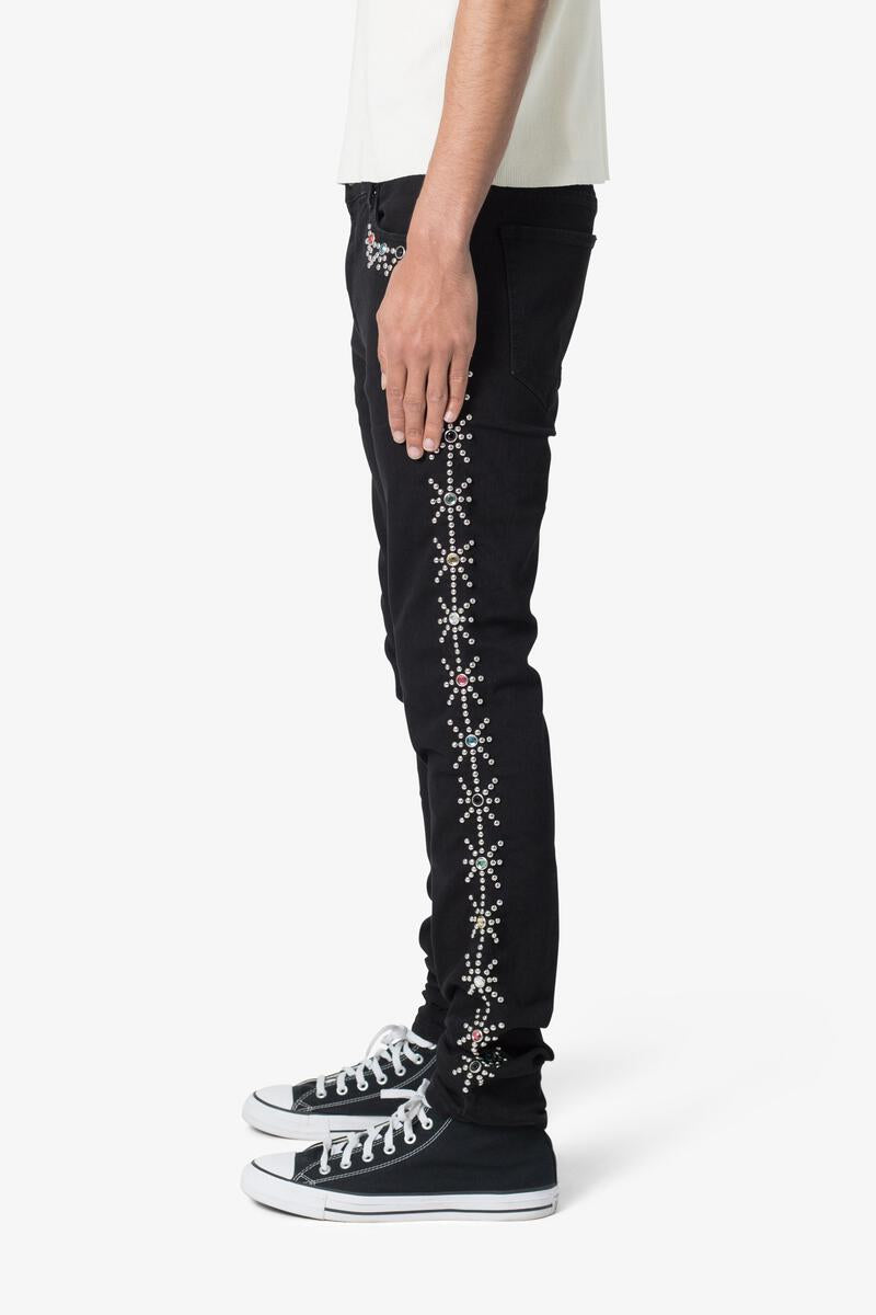 X620 Studded Skinny Denim - Black