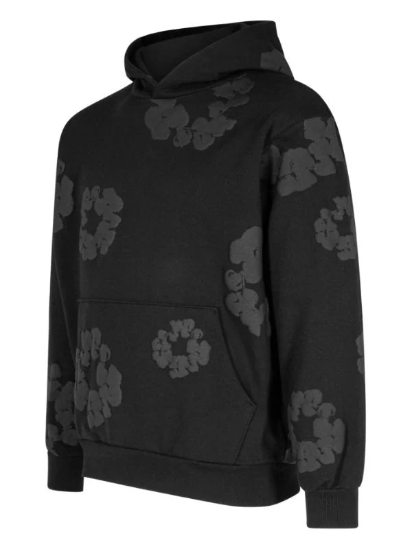 Cotton Wreath-print hoodie | BLK BLK