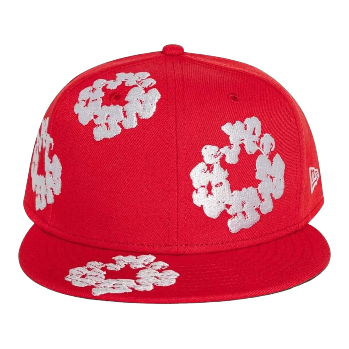 DENIM TEARS NEW ERA COTTON WREATH RED FITTED HAT | RED