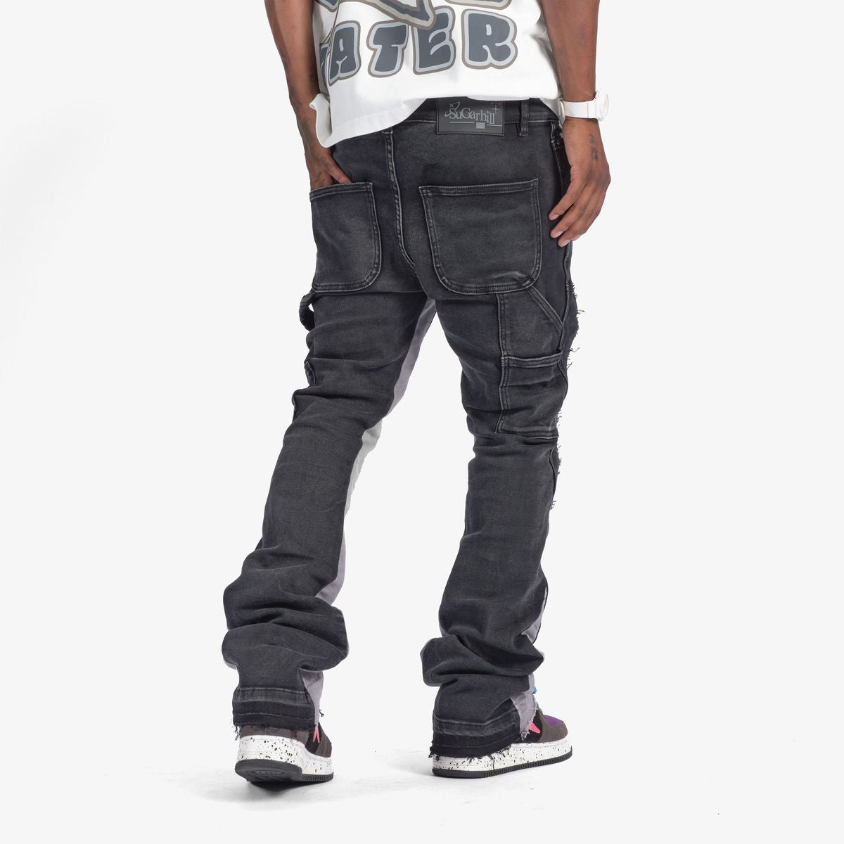 "REVOLVER" STACKED JEANS (BLACK/GREY)