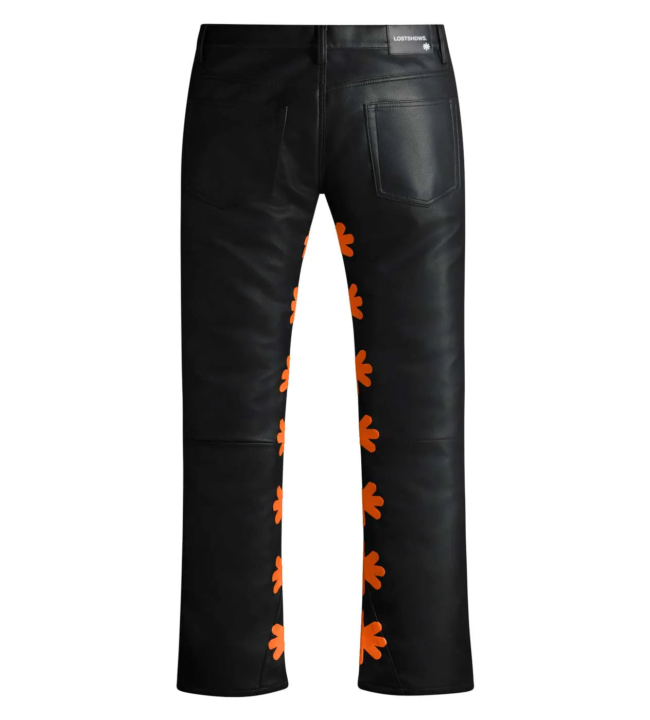 LOST SHDWS LEATHER PANT BLACK/ORANGE