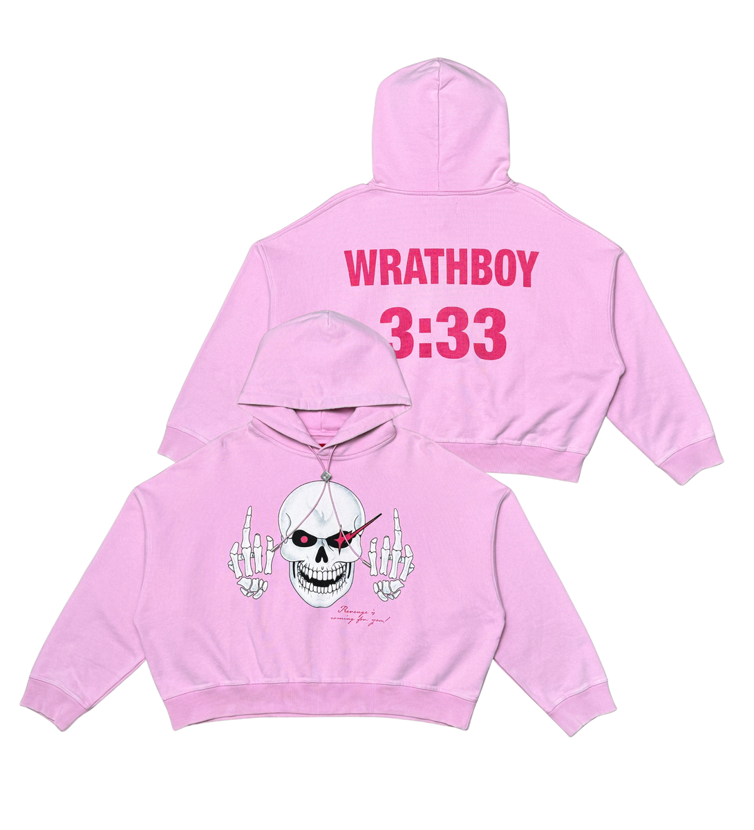 3:33 SKULL CROPPED HOODIE