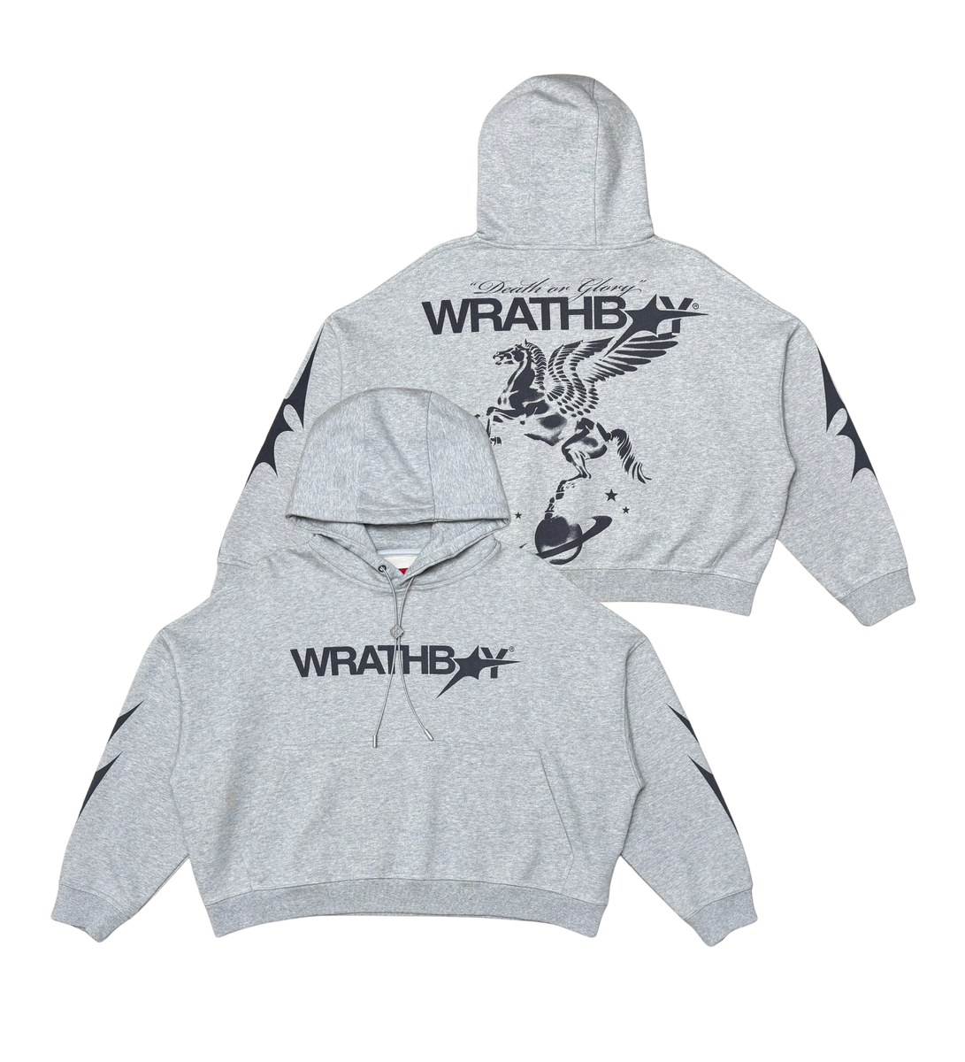 DEATH / GLORY CROPPED HOODIE