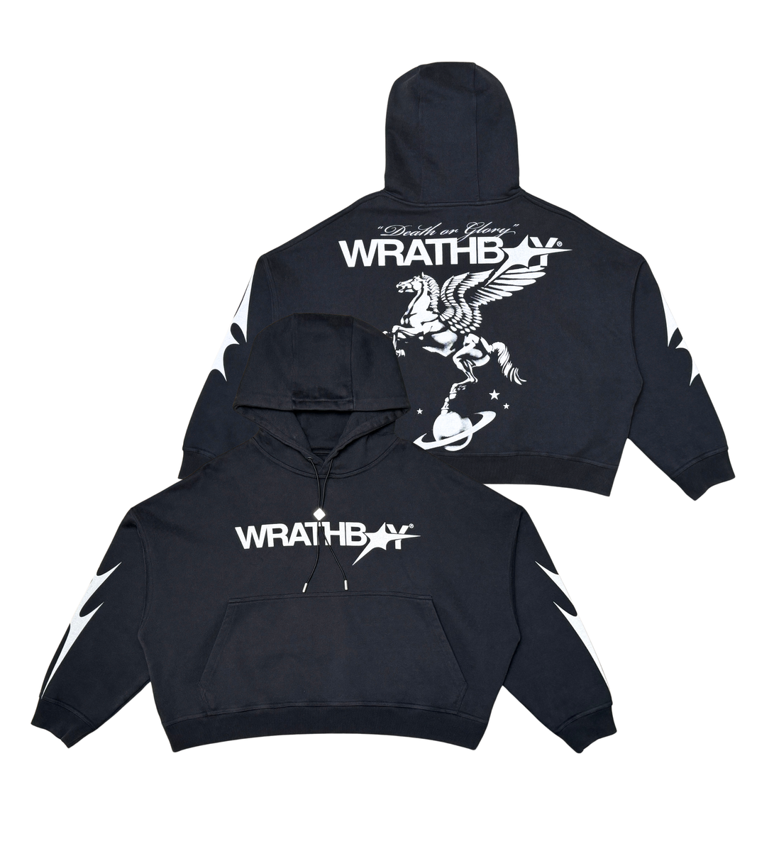 DEATH / GLORY CROPPED HOODIE